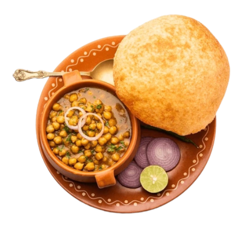 Chana Masala on Puri