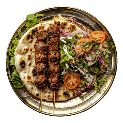 Special kebab on Naan kebab